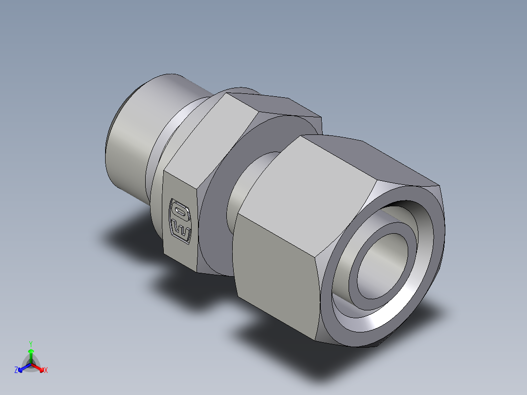 卡套式工业通用硬管接头EO_Standpipe_connector_EVGE12LMEDCF主视图