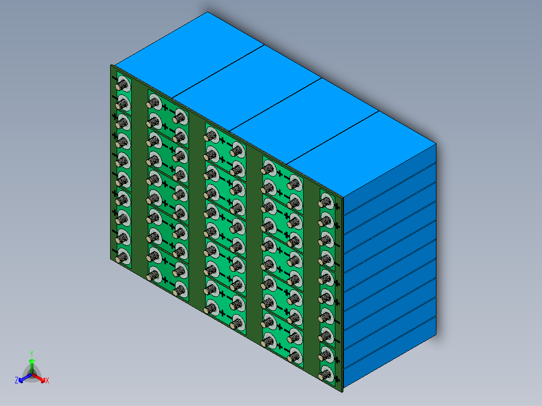 60V-72V电池组PACK样品箱体正等轴测图