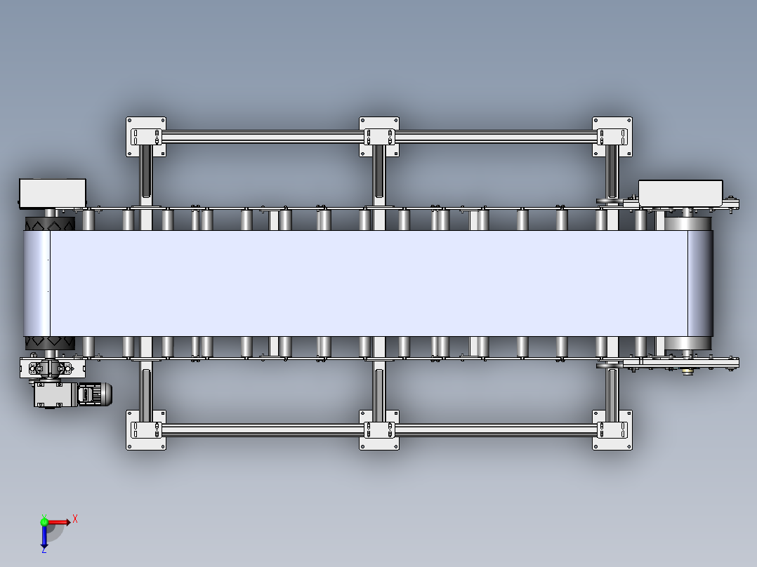 料斗带式输送机上料设备俯视图