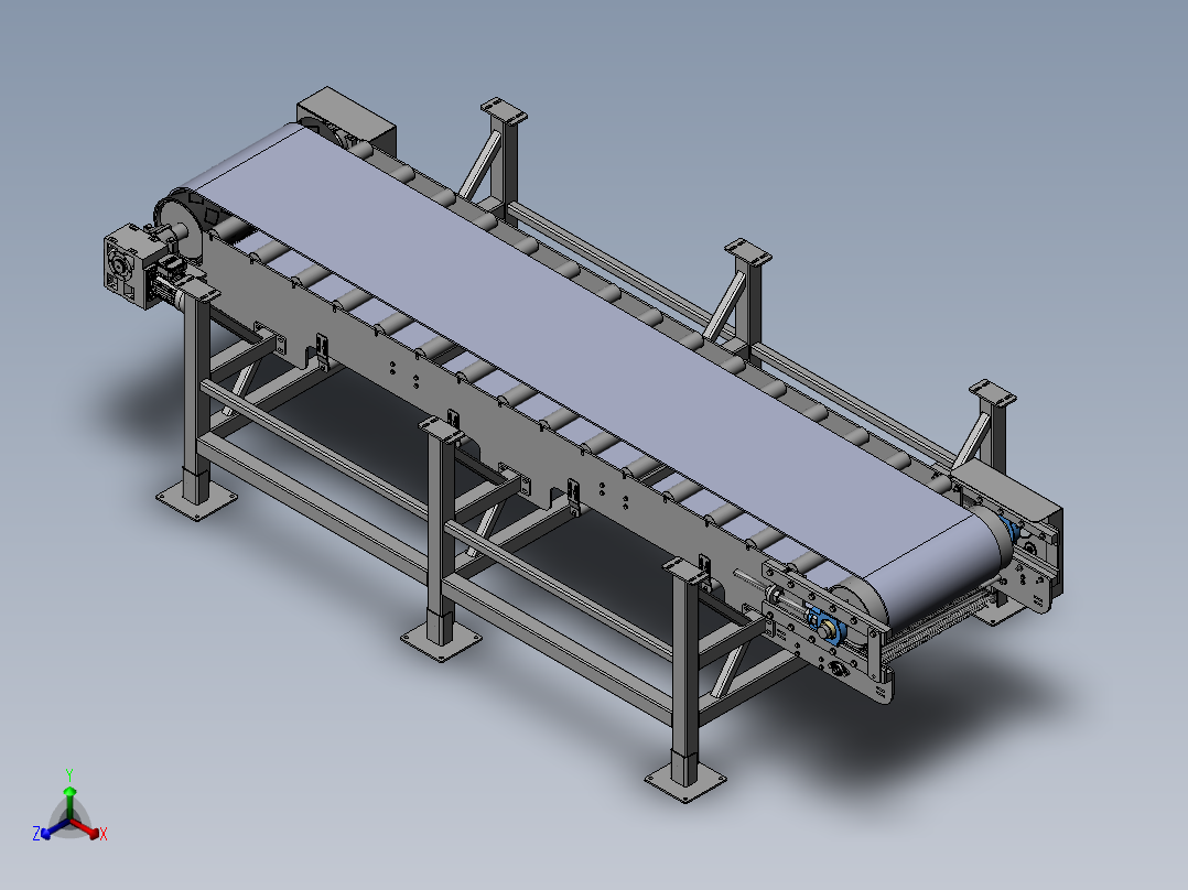 料斗带式输送机上料设备正等轴测图