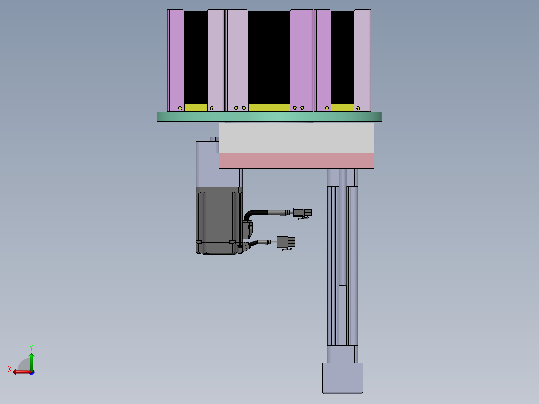 4工位旋转送料机结构后视图