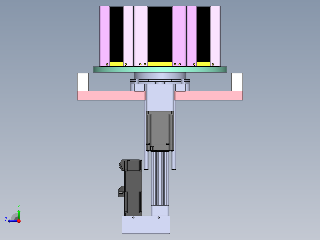 4工位旋转送料机结构右视图