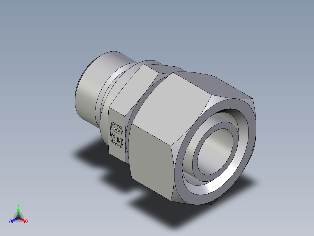 卡套式工业通用硬管接头EO_Standpipe_connector_EVGE18LREDCF正等轴测图