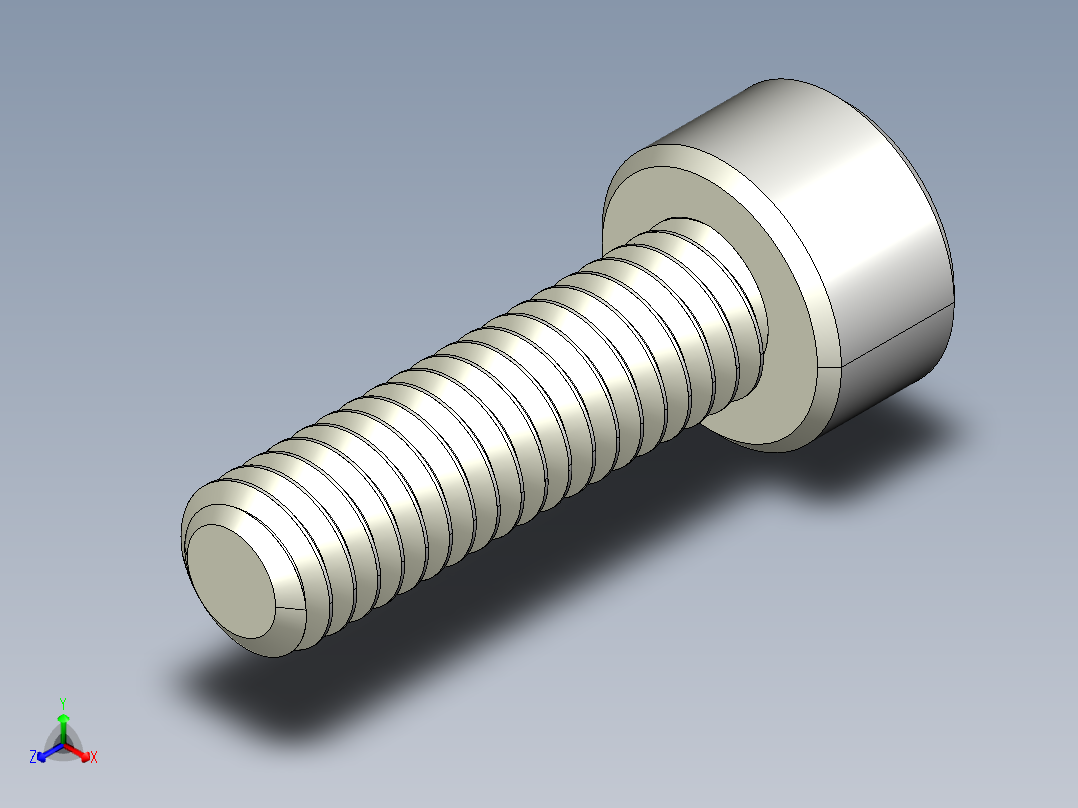 M4 x 0.7mm Thread 14mm LONG SOCKET HEAD CAP SCREW.IGS主视图