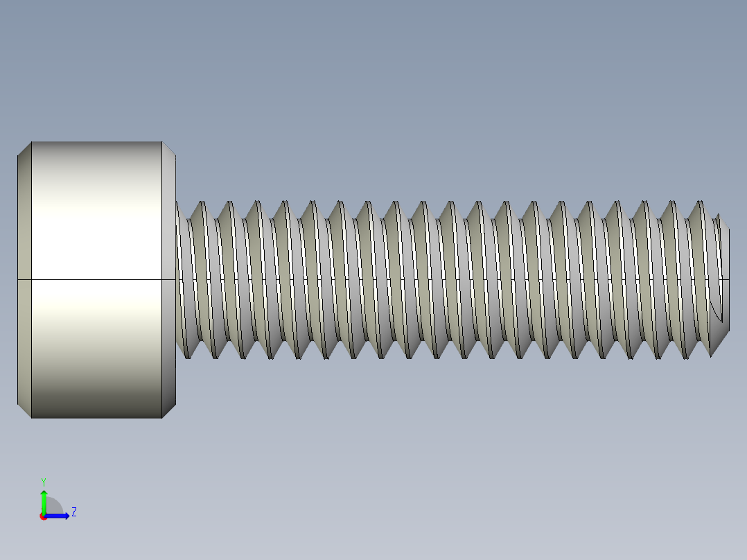 M4 x 0.7mm Thread 14mm LONG SOCKET HEAD CAP SCREW.IGS左视图