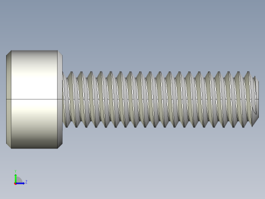 M4 x 0.7mm Thread 14mm LONG SOCKET HEAD CAP SCREW.IGS左视缩略图