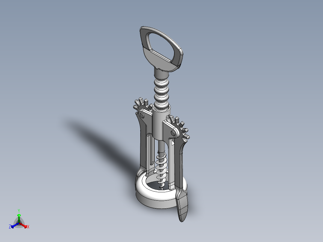 螺旋开瓶器8正等轴测图
