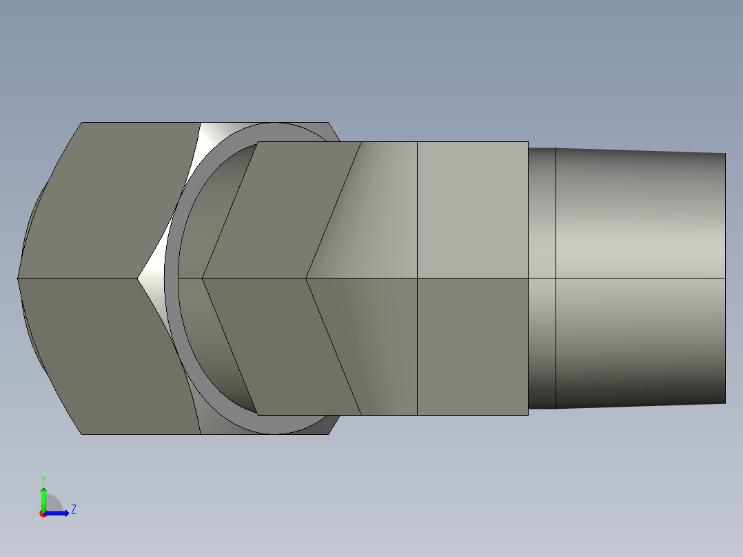 卡套式工业通用硬管接头16_vbu-s左视图