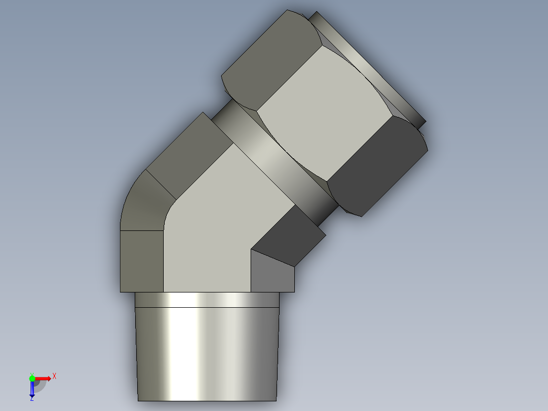 卡套式工业通用硬管接头16_vbu-s俯视图