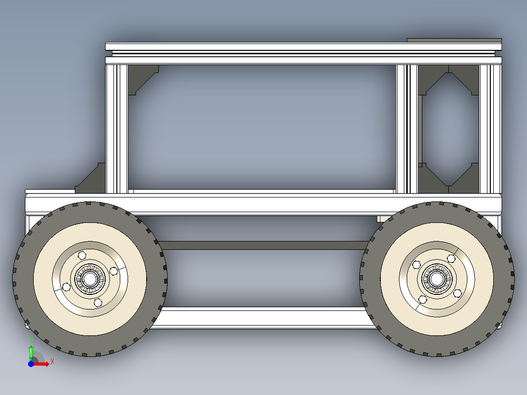 E1214-四轮运输小车设计三维Step前视图