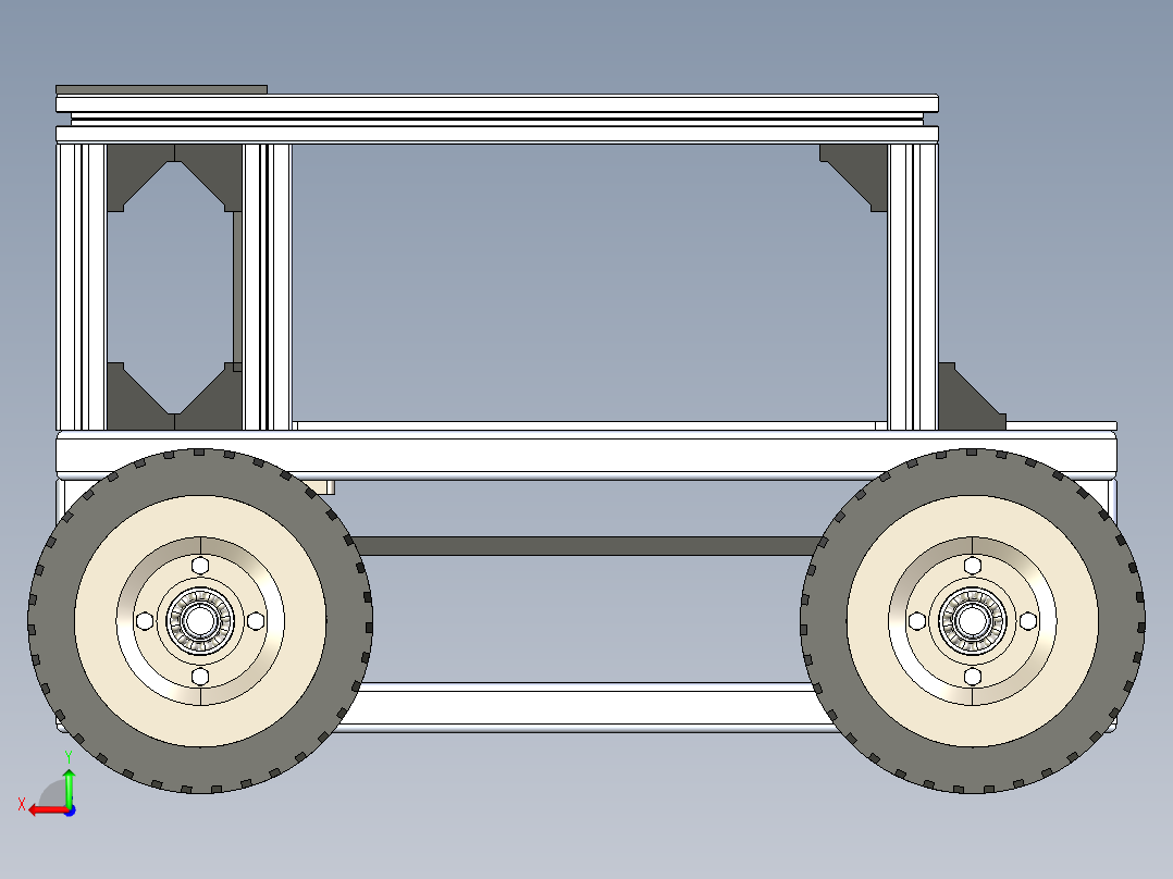 E1214-四轮运输小车设计三维Step后视图