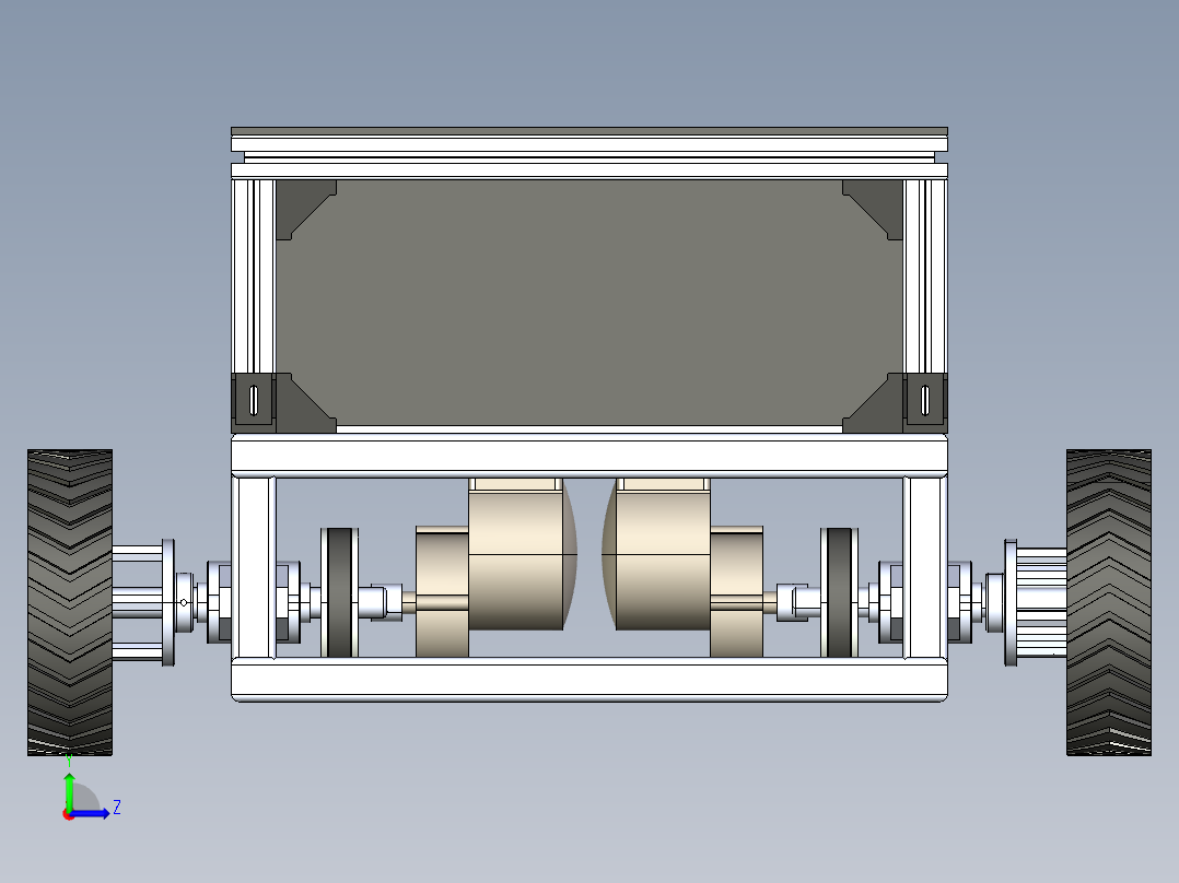 E1214-四轮运输小车设计三维Step左视图