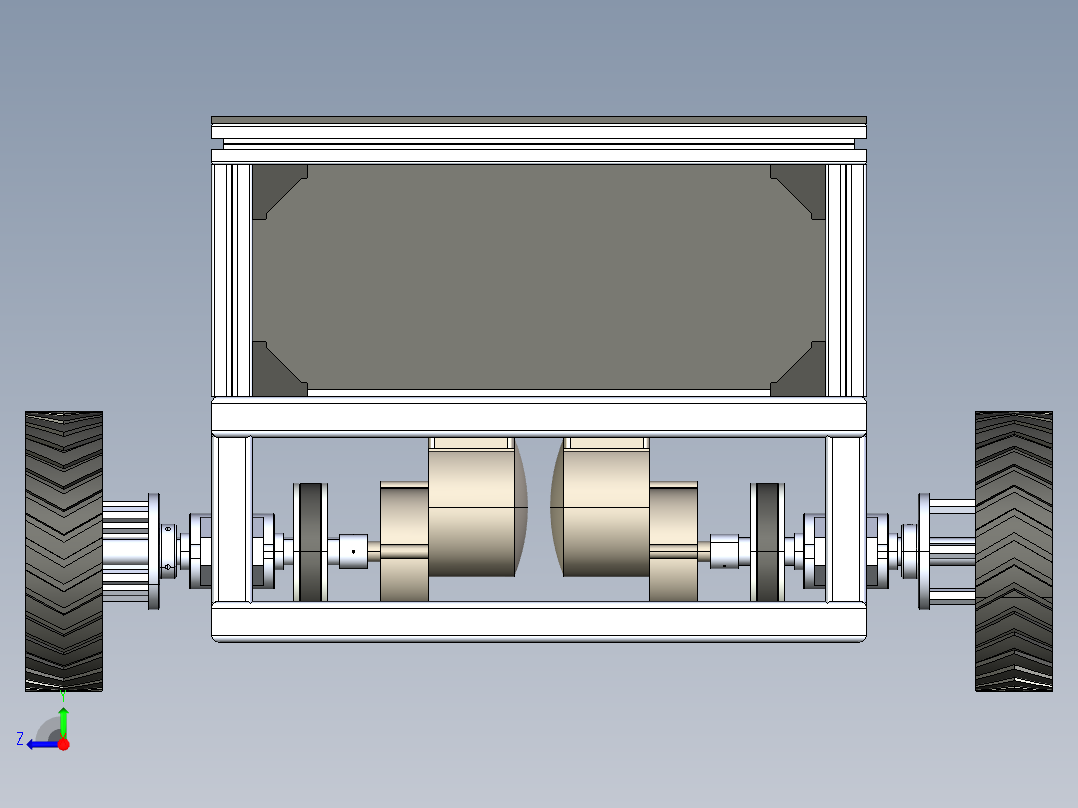 E1214-四轮运输小车设计三维Step右视图