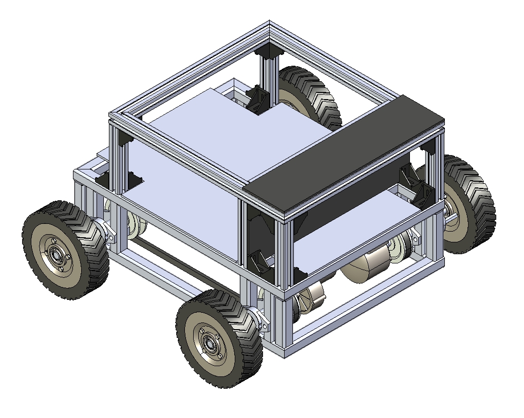E1214-四轮运输小车设计三维Step