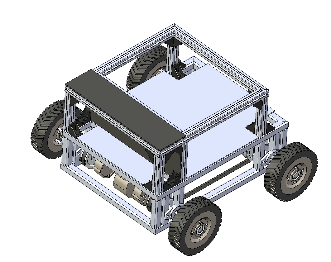 E1214-四轮运输小车设计三维Step