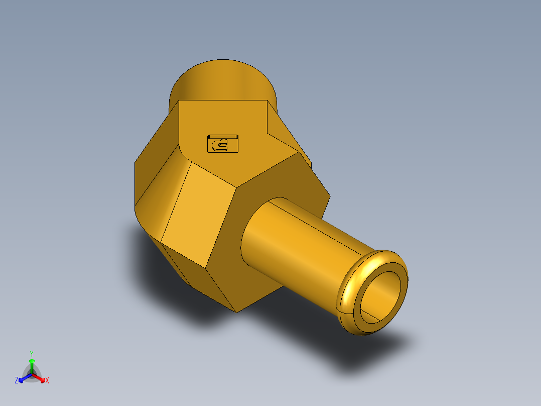 倒齿式工业管接头Beaded Hose Barb 45Deg Elbow Tube to Male Pipe 179HB-6-4正等轴测图