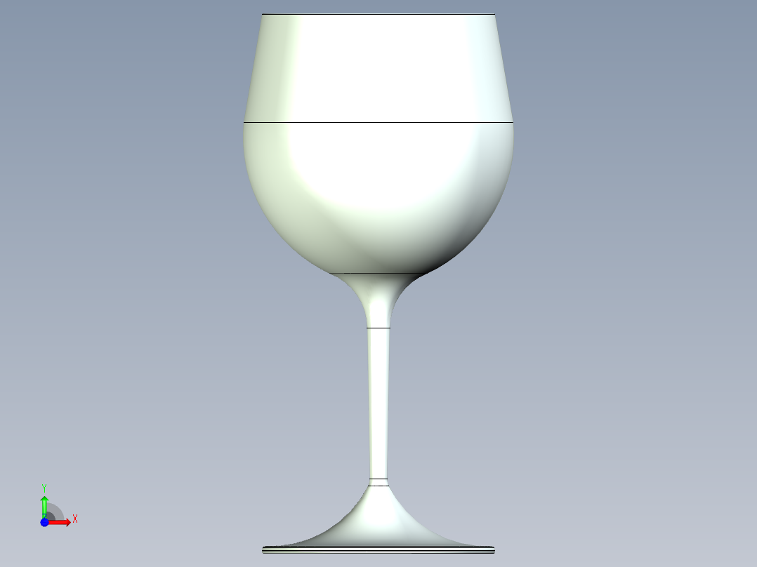 酒杯-勃艮第葡萄酒前视图