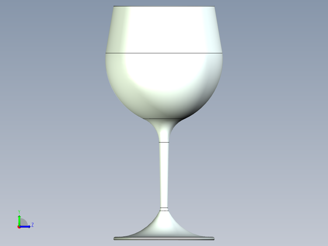 酒杯-勃艮第葡萄酒左视图