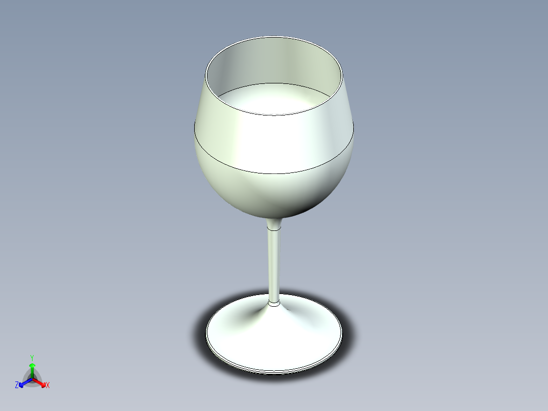 酒杯-勃艮第葡萄酒正等轴测图