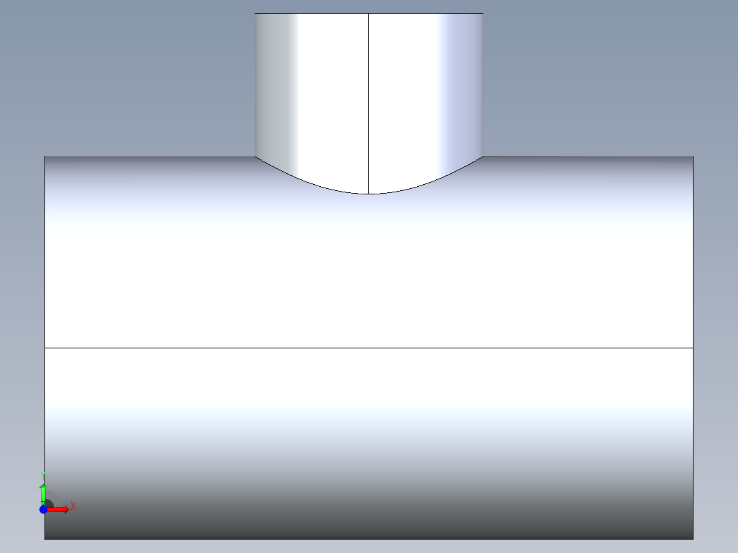 聚氯乙烯配件02-Sch80_ReducingTee_SxSxS_801-210_1.5in x 0.75in前视图