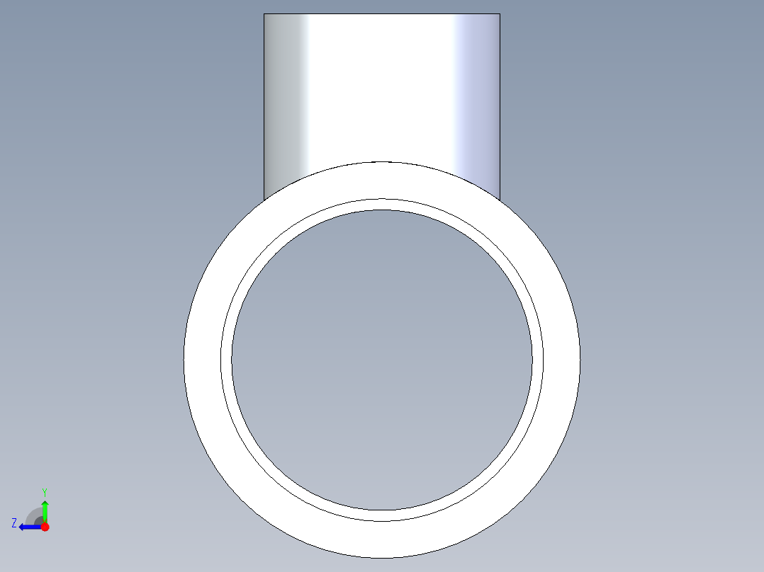 聚氯乙烯配件02-Sch80_ReducingTee_SxSxS_801-210_1.5in x 0.75in右视图