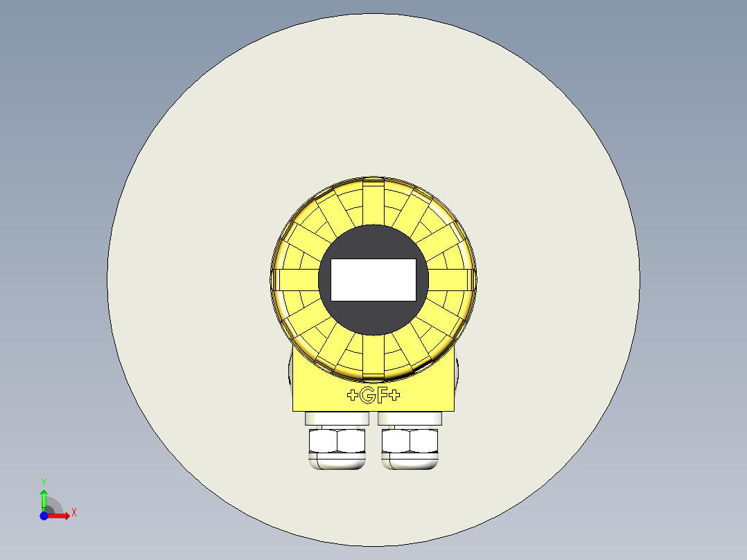 超声波设备L-TRANSMITTER-RANGE-15m-49.2ft-PVDF-BODY-4-20mA-2-WIRE-HART-ATEX-DIN-FLANGE-DN125前视图