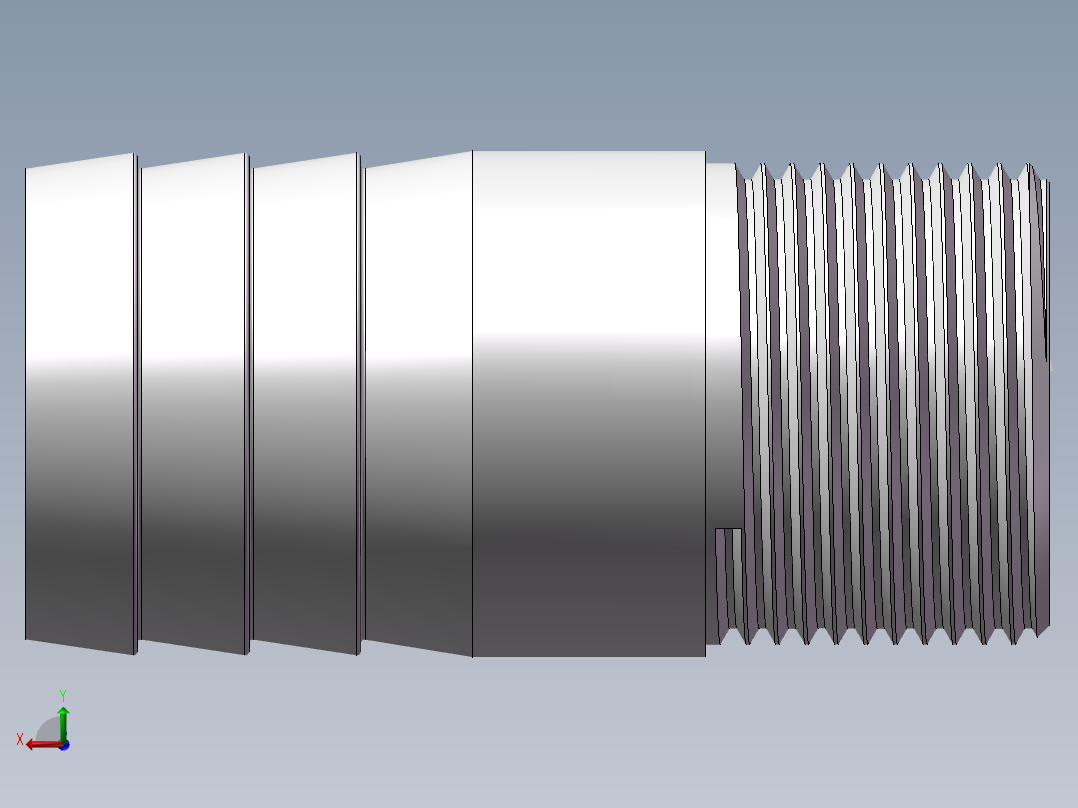 水管接头-直通 DN20后视图