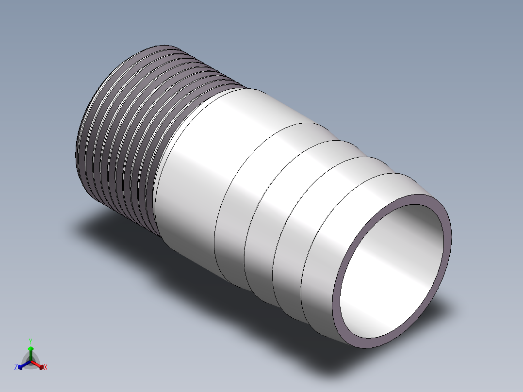 水管接头-直通 DN20正等轴测图