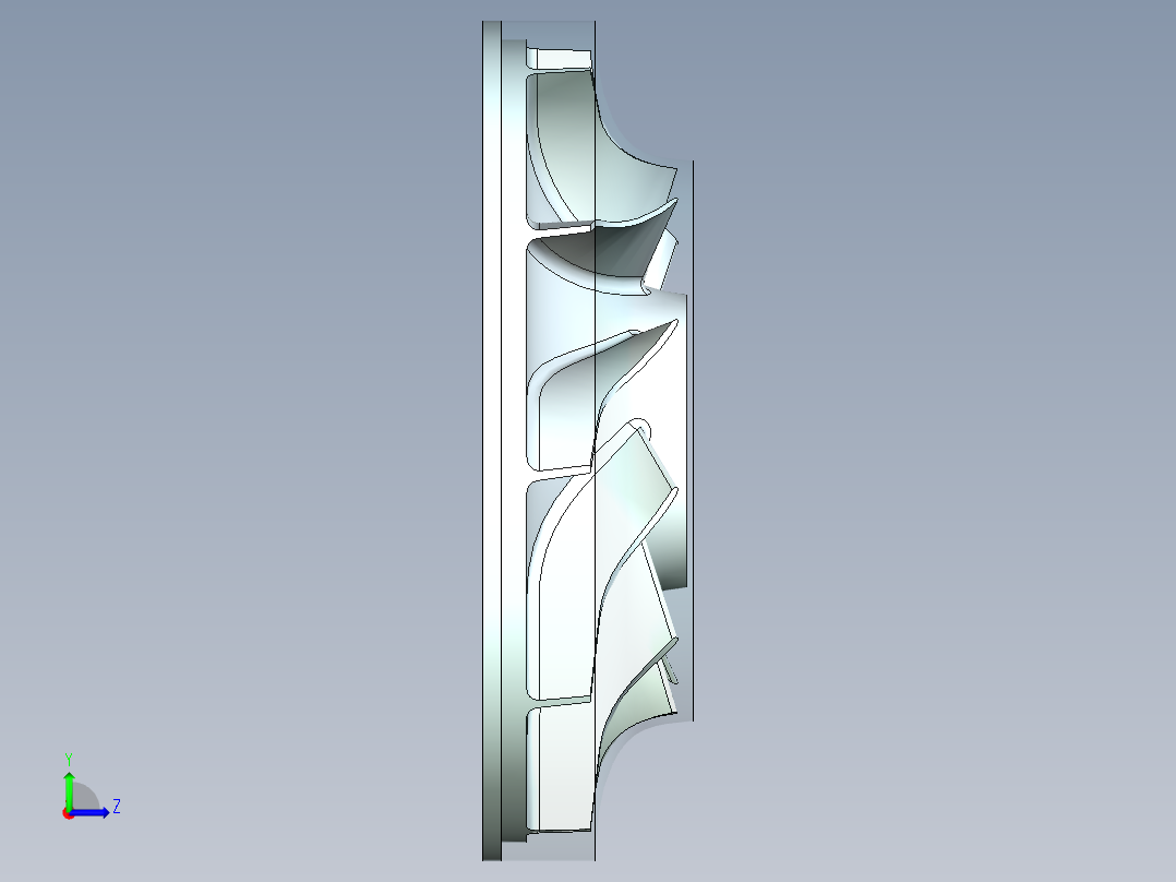 五轴叶轮高速加工UG程序编程刀路左视图