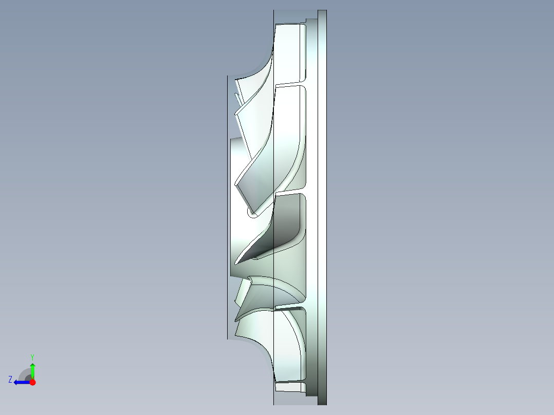 五轴叶轮高速加工UG程序编程刀路右视图