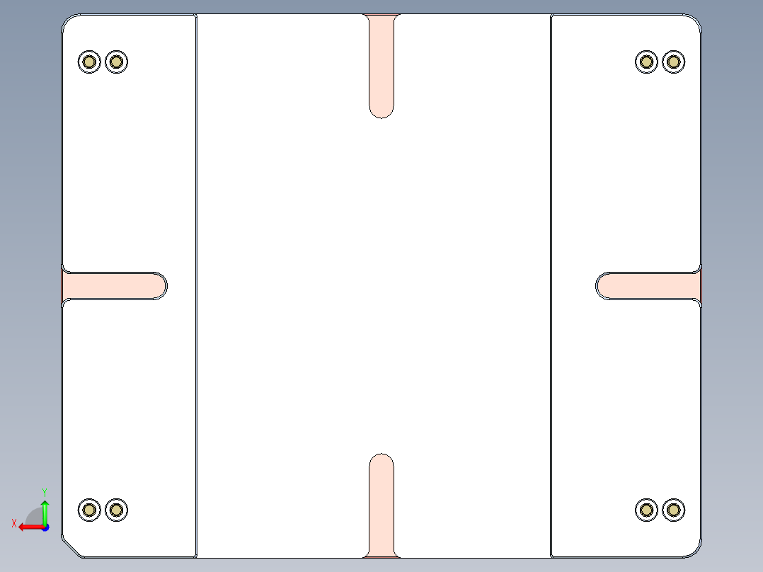 长条金属飞面打孔侧夹紧治具模型后视图