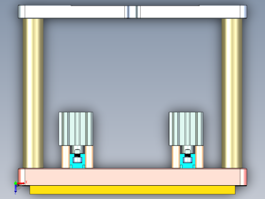 长条金属飞面打孔侧夹紧治具模型俯视缩略图