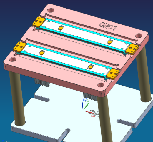 长条金属飞面打孔侧夹紧治具模型缩略图