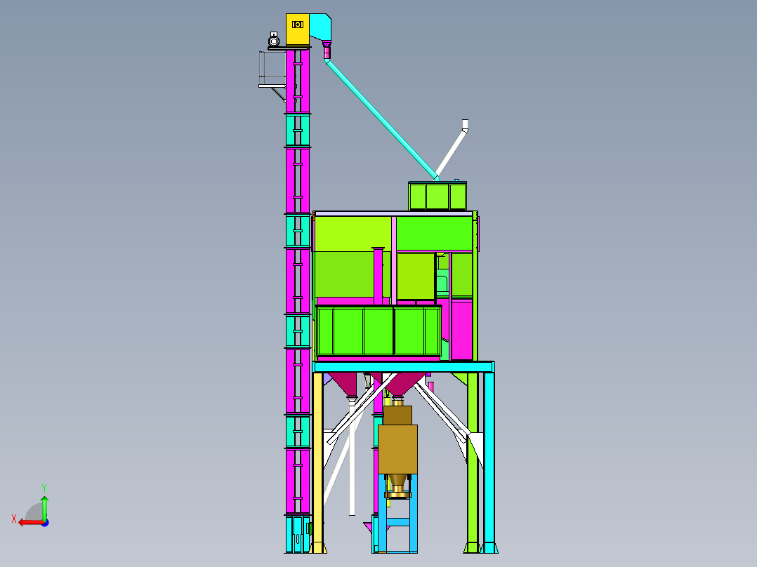 稻谷加工储存仓后视图
