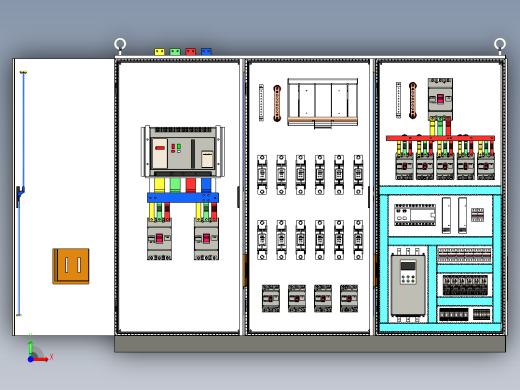 三柜组装万能断路器刀开关630A软启动plc控制柜 55384前视缩略图
