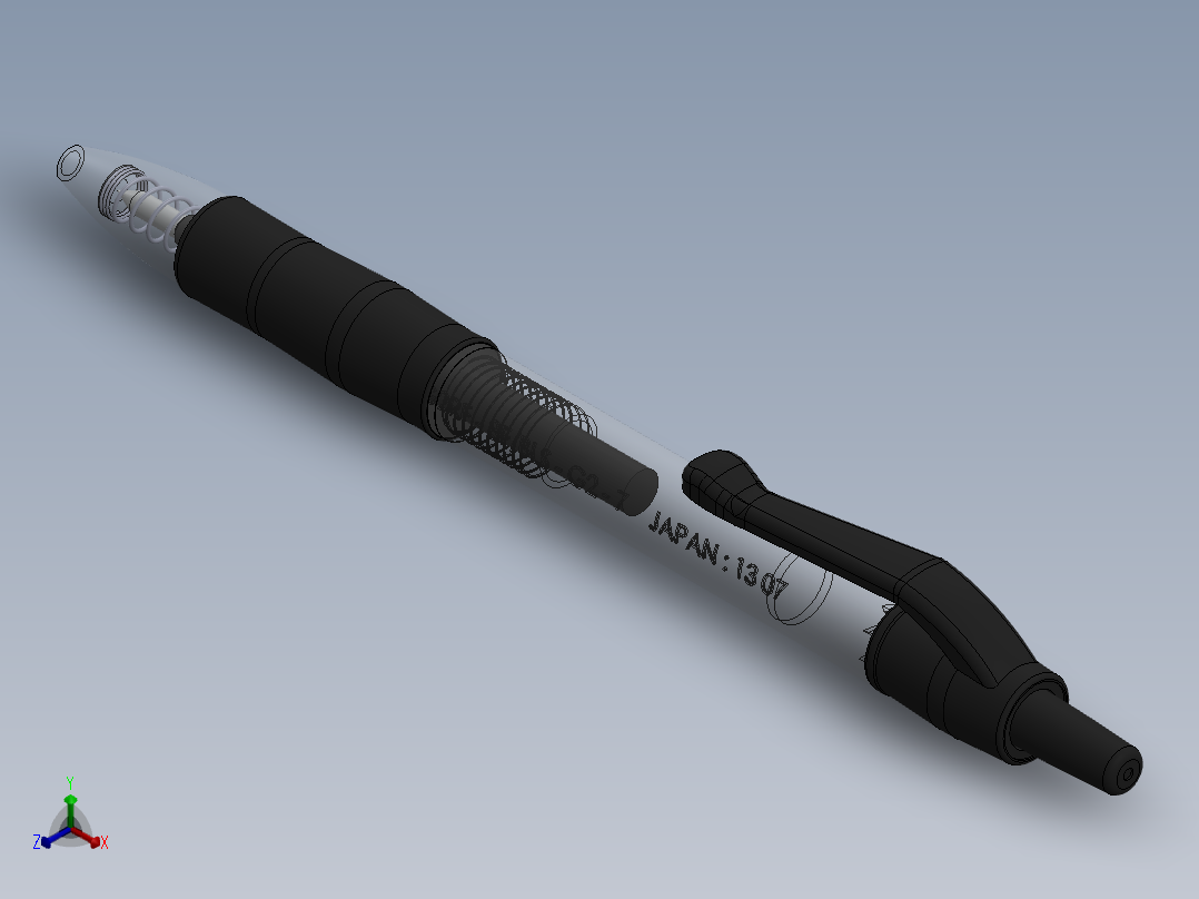 笔、中性笔、铅笔(37)正等轴测图