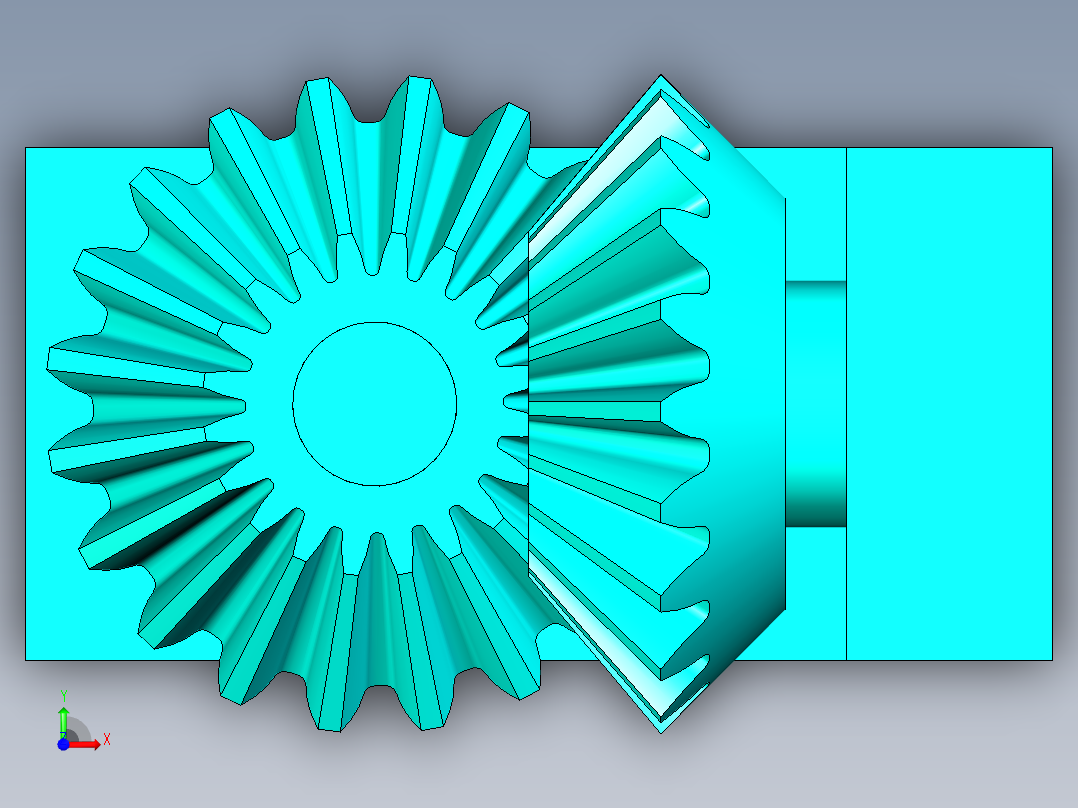 锥形齿轮机构前视图