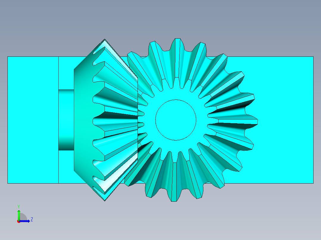 锥形齿轮机构左视图