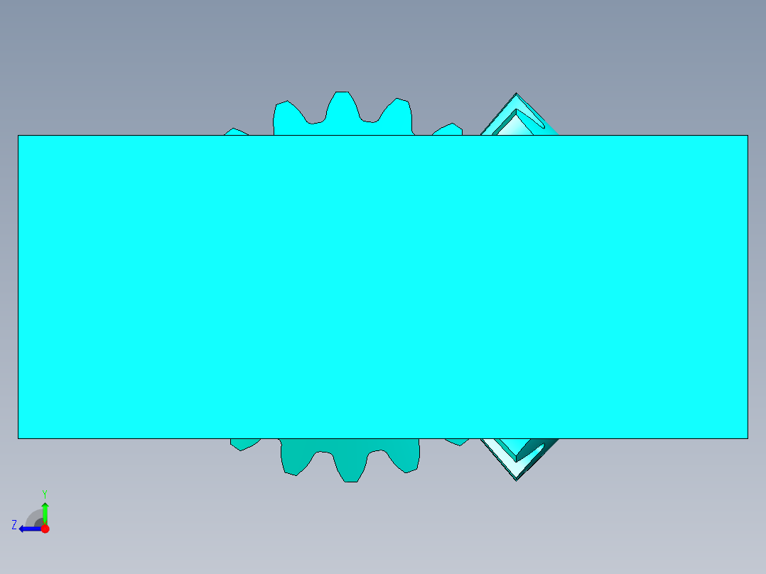 锥形齿轮机构右视图