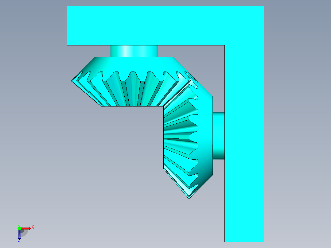 锥形齿轮机构俯视图