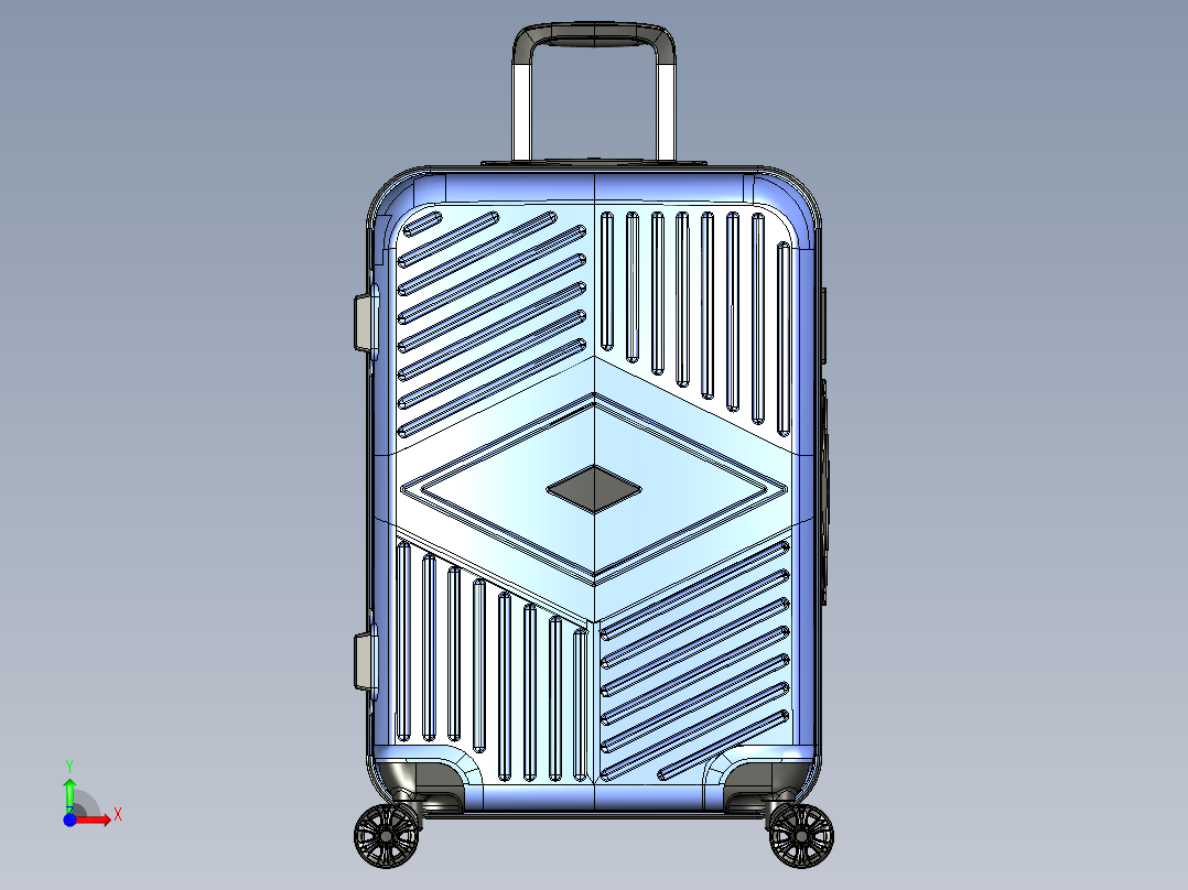 大肚子拉杆箱前视图