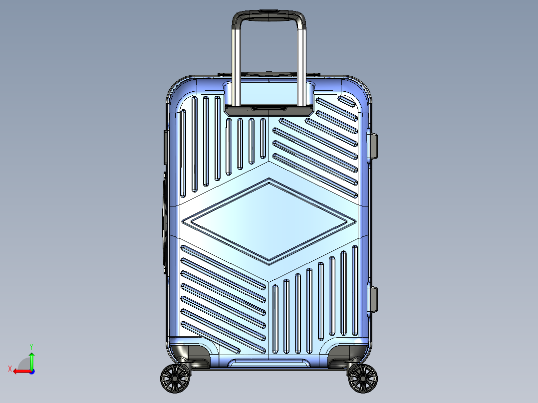 大肚子拉杆箱后视图