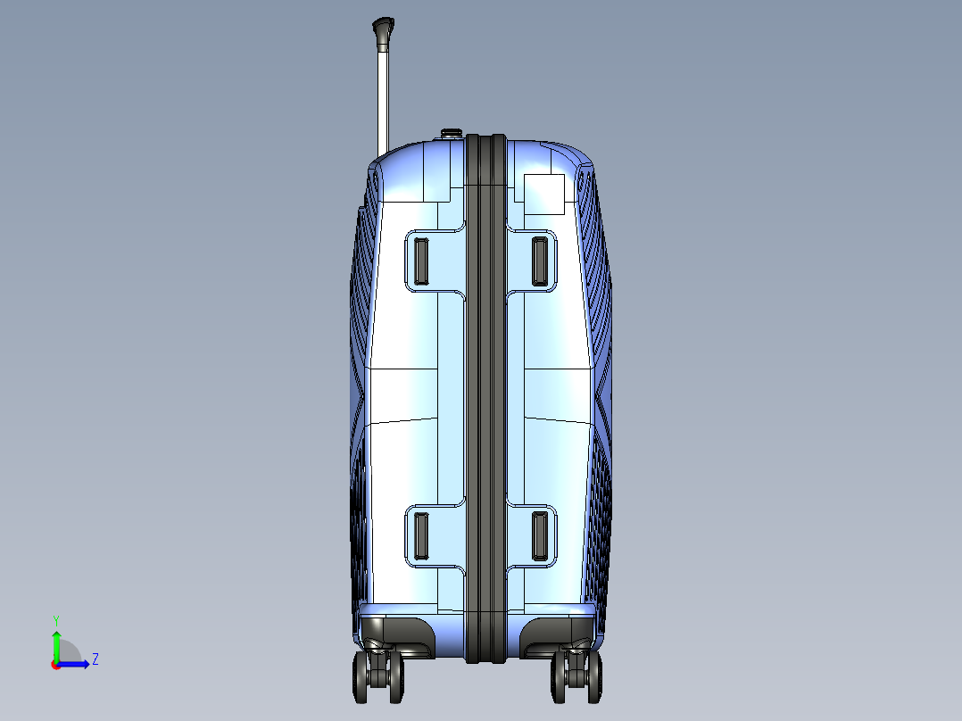 大肚子拉杆箱左视图