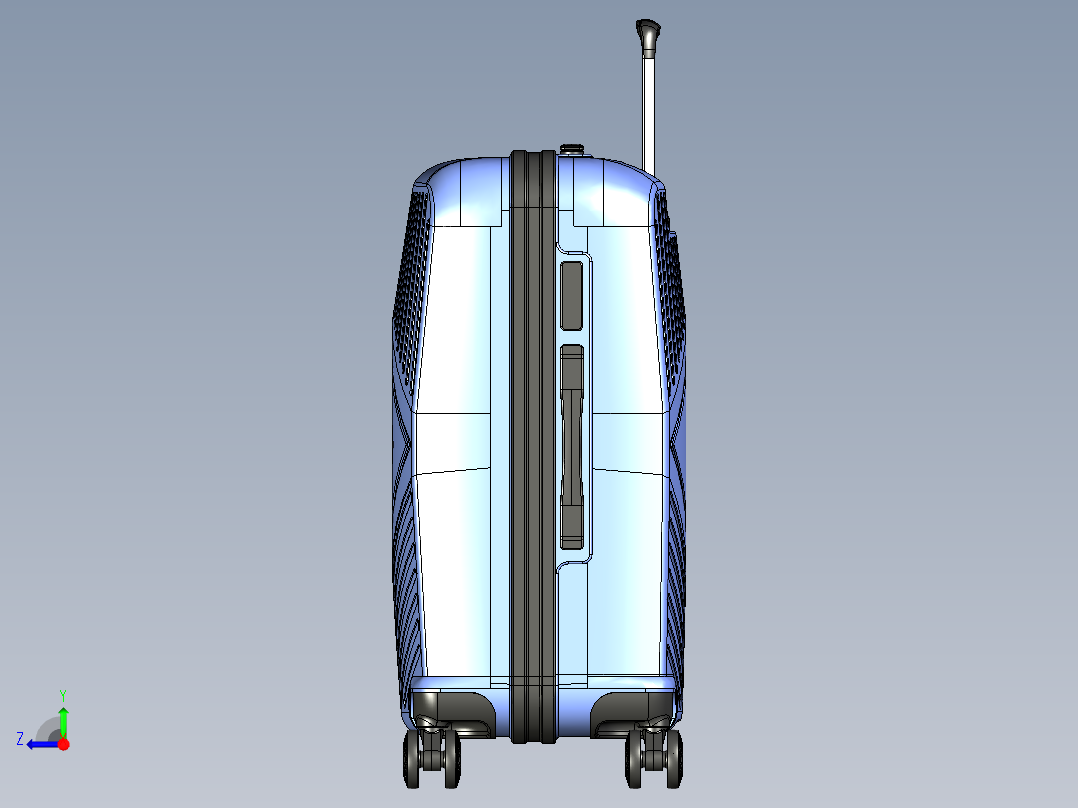 大肚子拉杆箱右视图