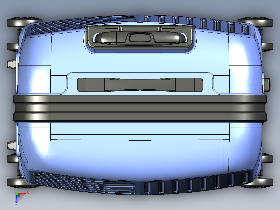 大肚子拉杆箱俯视图