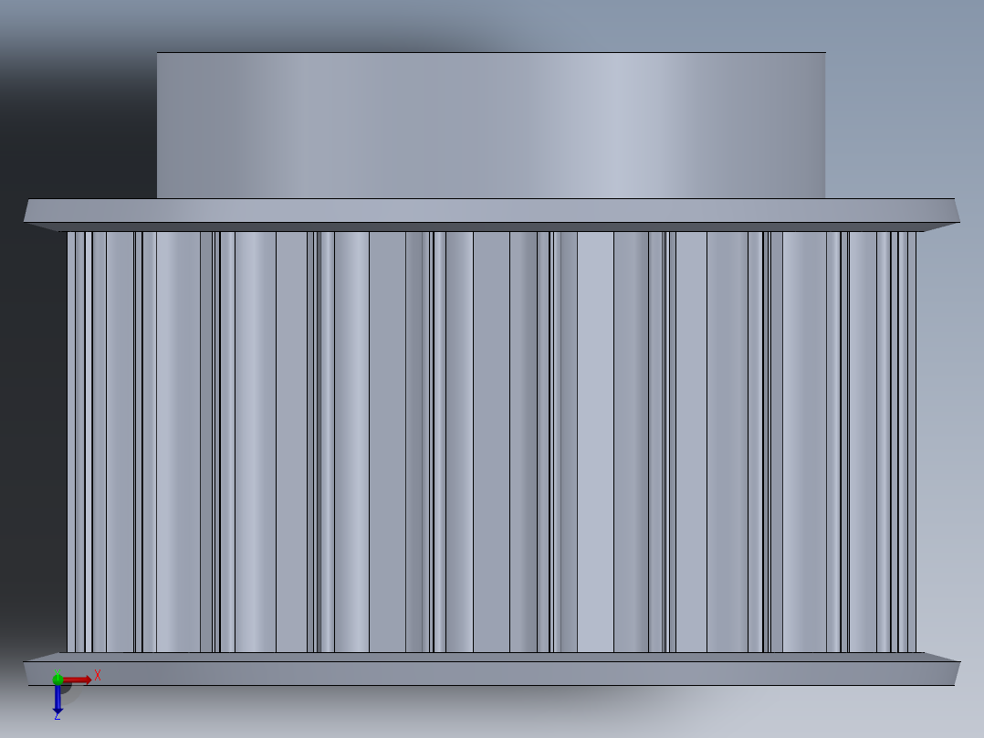 皮带轮22齿同步轮俯视图