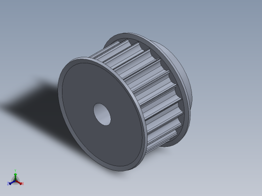 皮带轮22齿同步轮正等轴测缩略图