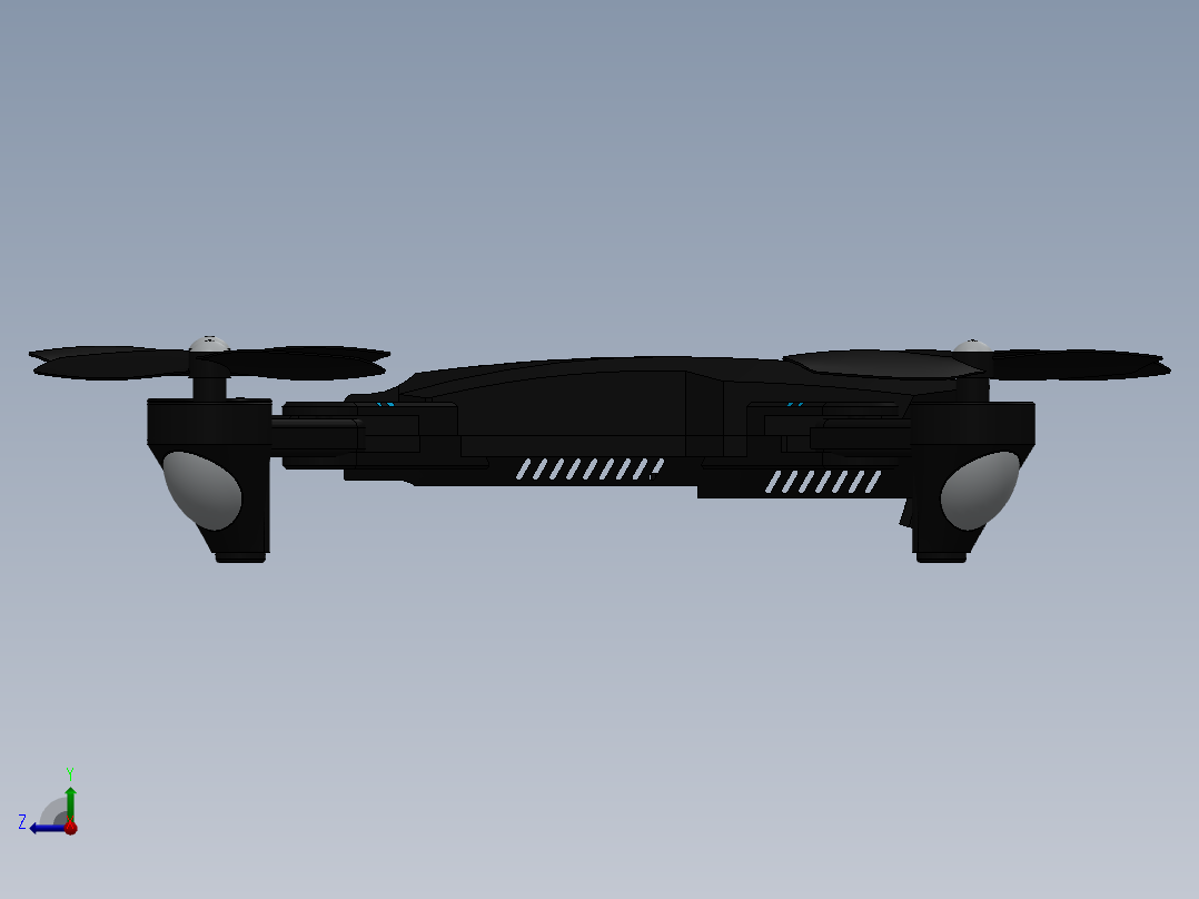 摆动缸机构、无人机右视图