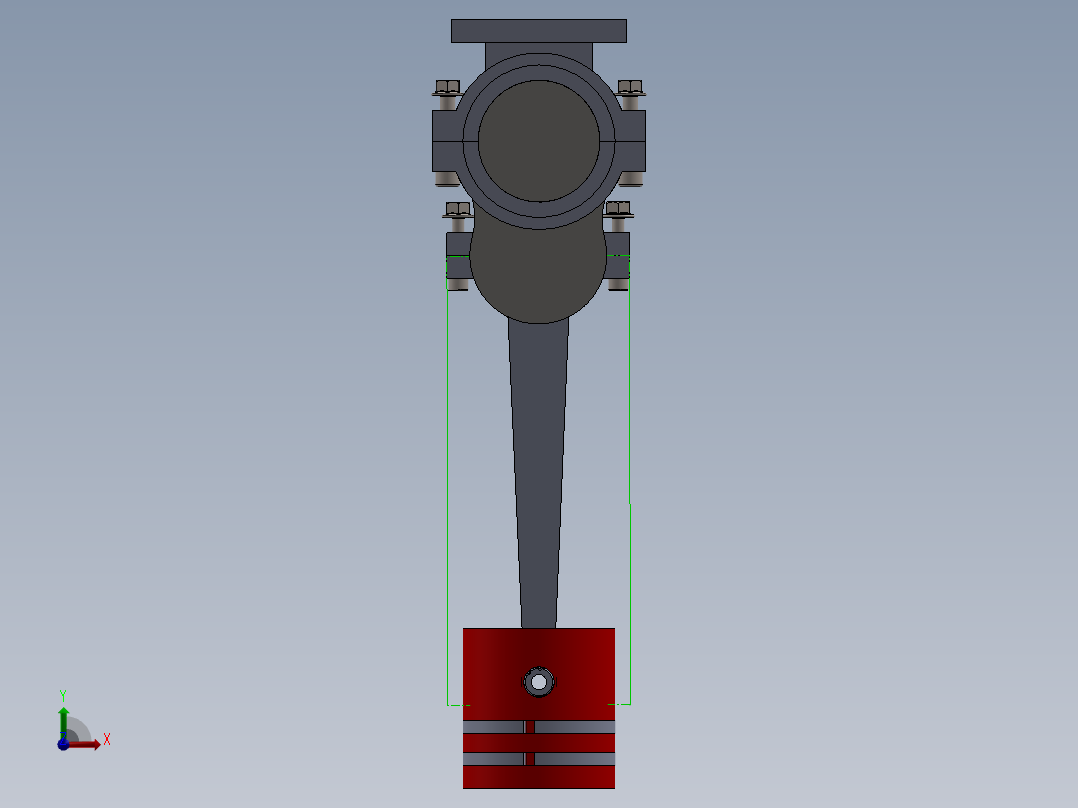 活塞连杆总成前视图
