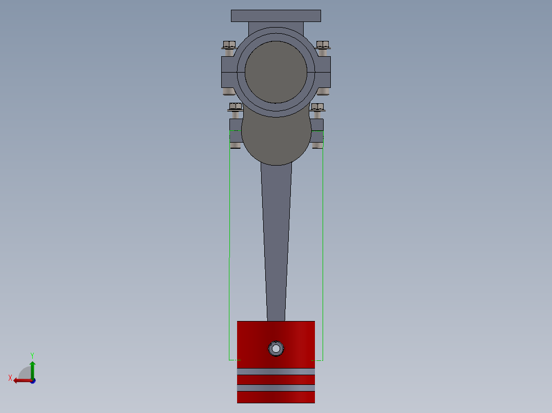 活塞连杆总成后视图